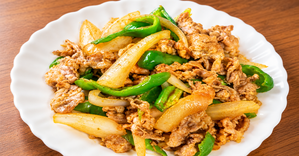 適塩レシピ　豚肉をカレー粉等使って炒めたもの